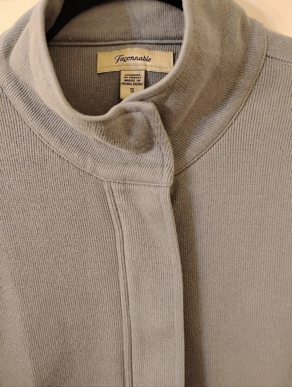 Faconnable Light Gray Stand-Collar Zip Jacket - Picture 2 of 5